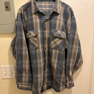 Vintage men’s Oshkosh B’Gosh flannel Plaid Button-Up Shirt size XL